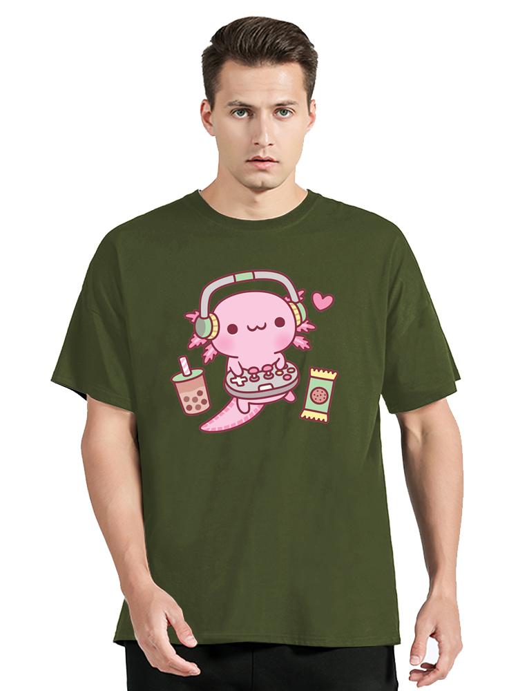 Ajolote Axolotl Übergroßes T-Shirt Sommer Herrenbekleidung Japanisch Fitness Fitness T-Shirt Anime Mode Baumwoll-T-Shirt Designer