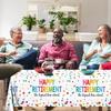 Retirement Tablecloth,Retirement Decorations 3pcs Waterproof Plastic Happy Retirement Table Cloth Rectangle Colorful Dot Retirement Table Cover for