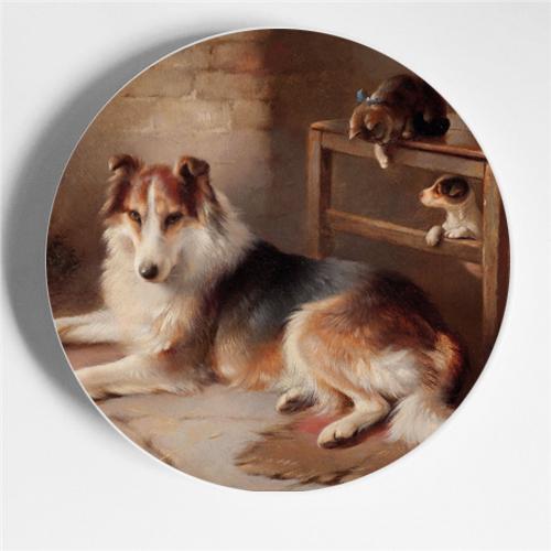 Walter Hunt Fratelli Pittura Arte Piatto Edgar Hunt Animale Cane Gatto Pecora Cavallo Piatto Decorativo Piatto da Appendere Arte Sfondo