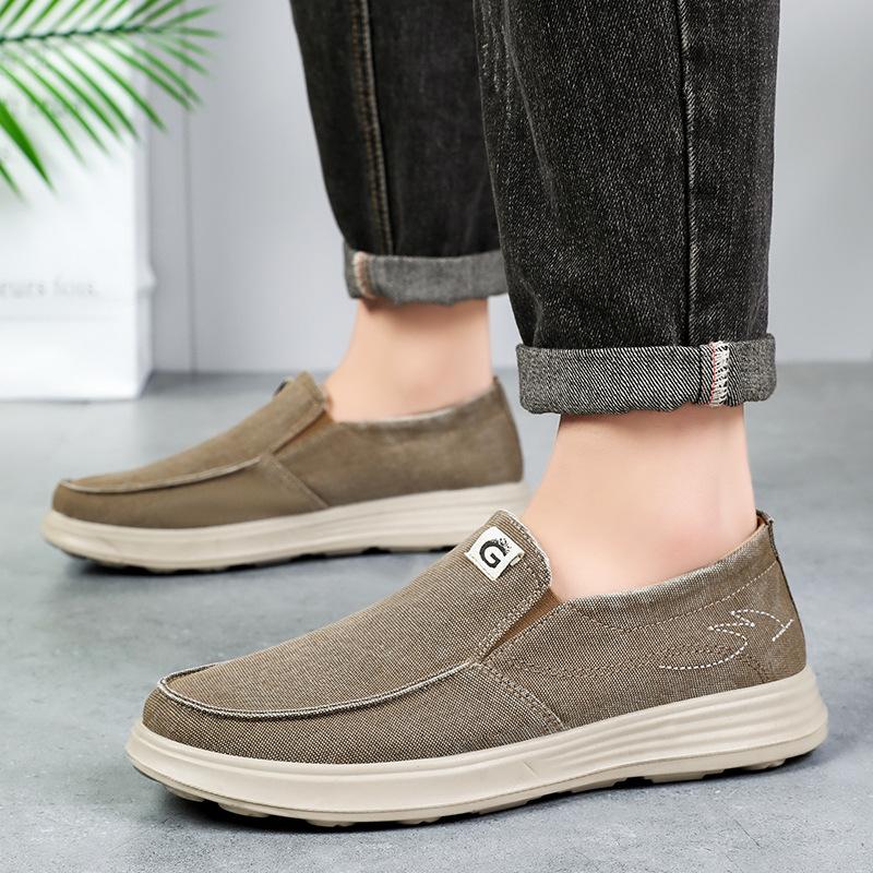 

Shoes men s spring new canvas shoes one-pedal casual shoes Korean version breathable tooling shoes old Beijing cloth shoes wholesale 39