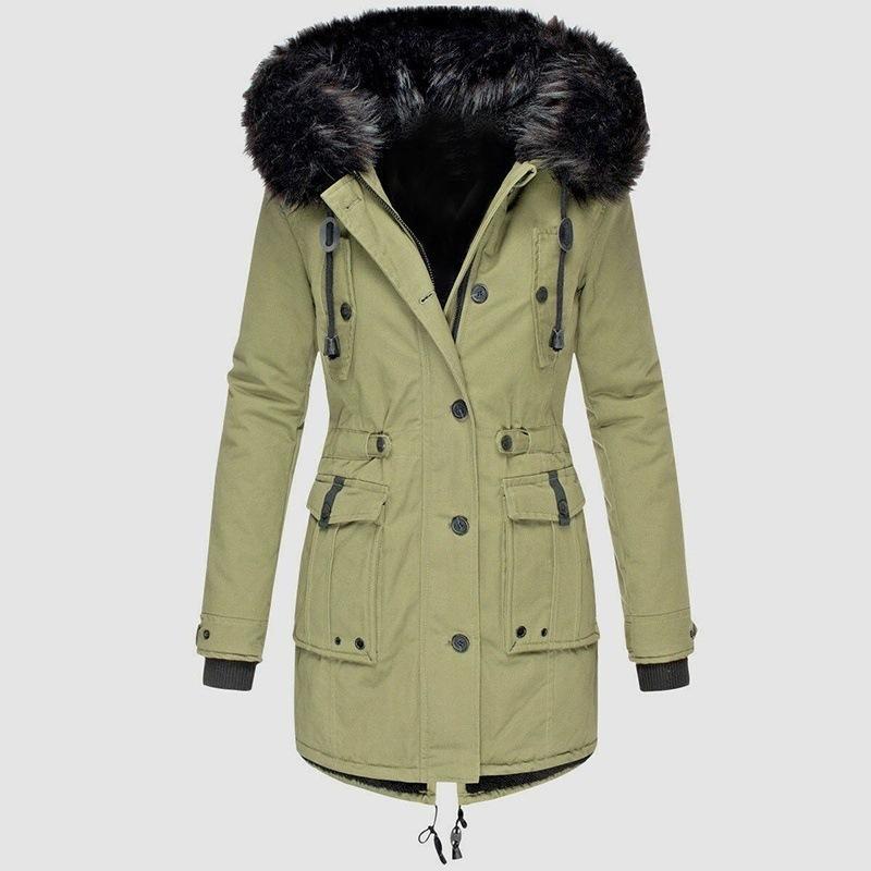 Women's Plus Size Winter Warm Mid-length Hooded Coat