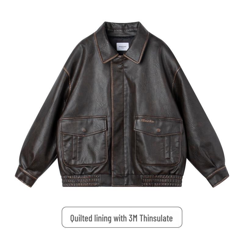 Mucmukn Kids' Thinsulate Quilted Faux Leather Jacket