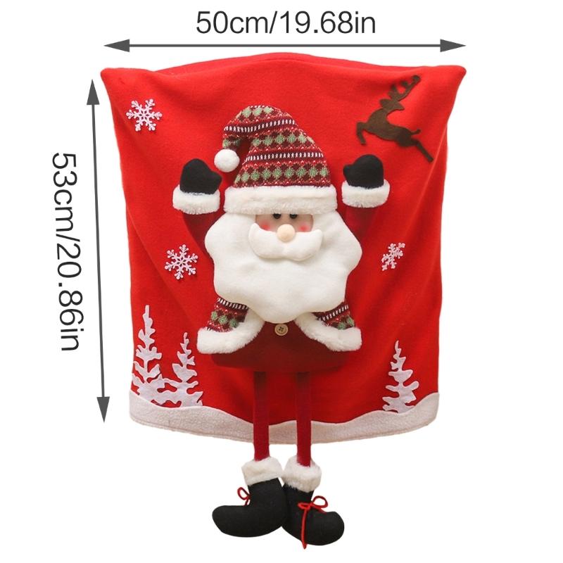 Pokrowiec na krzesło Dekoracje na przyjęcie bożonarodzeniowe Festiwal świąteczny Śliczne pokrowce na krzesła do jadalni Mikołaja Dekoracja oparcia krzesła na Boże Narodzenie