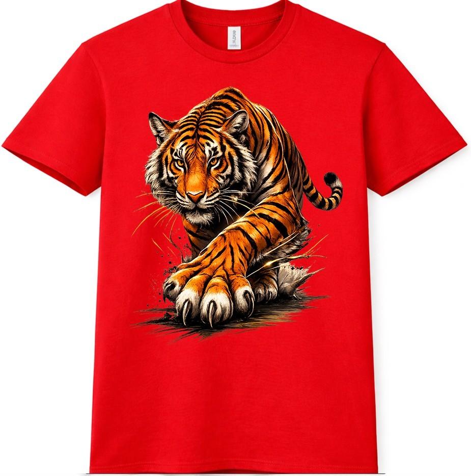 Tiger T Shirt Fierce Wild Animal Graphic Tee Big Cat Predator Casual Top S