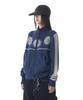 AAKAM Sun Jacquard Zip-Up Sweater (Navy)