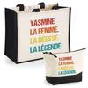 Tote bag - PLANETEE - Yasmine Déesse Légende Vintage - Jute &amp; coton - Coffret 2 pièces - Fabriqué en France