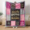 Happy Birthday Celebration Quotes Lightweight Customizable Blanket Customize Your Name Ultrasoft Perfect For Sofa Couch Office Bed Picnics Four