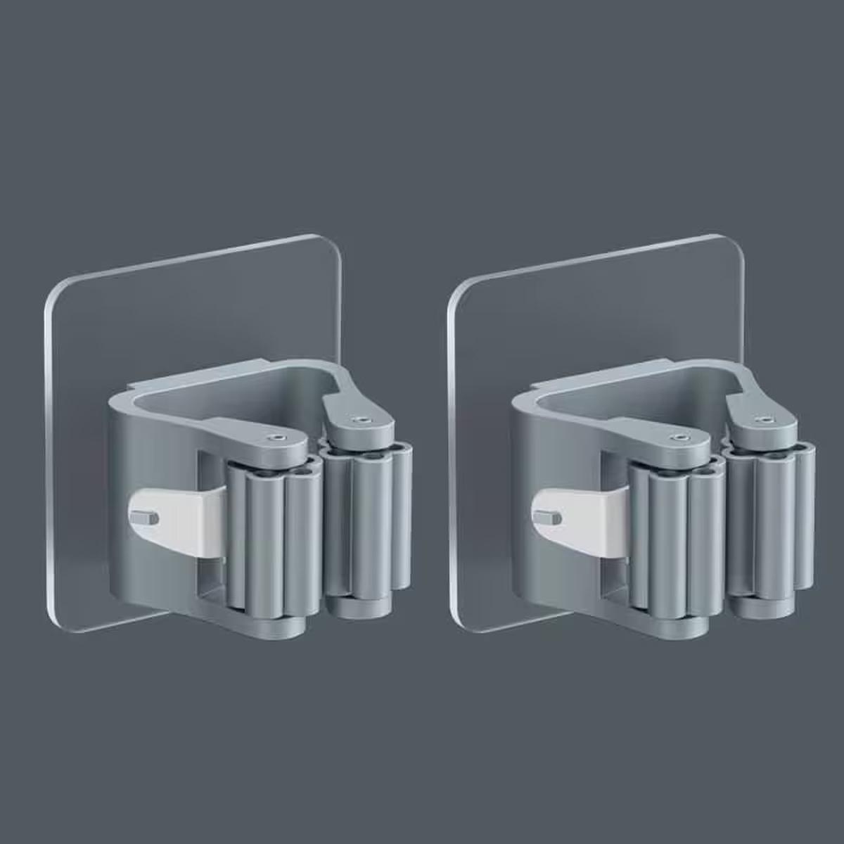 

2PCS Non Perforated Mop Clamp Suction Cup Mop Holder Wall Mounted Clamp Mop Hook Broom Holder Mop Arrangement Shelf Storage Buck