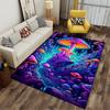 Fantasy Glowing Mushrooms In Mystical Forest - Non-slip Rug Suitable for Living Room and Bedroom Sofas