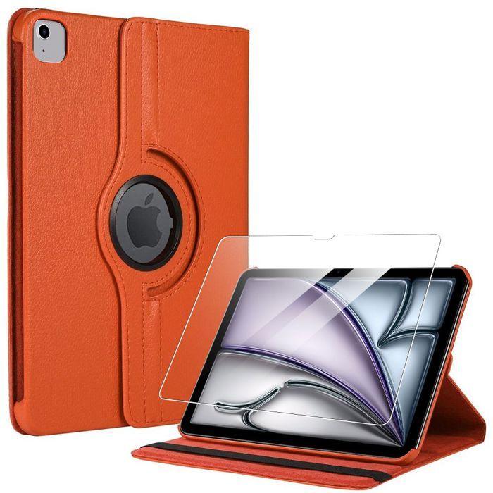 Coque + Verre Trempé - BOOLING - iPad Air 11" M2/M3 2024/2025 - Protection Rotatif - Orange