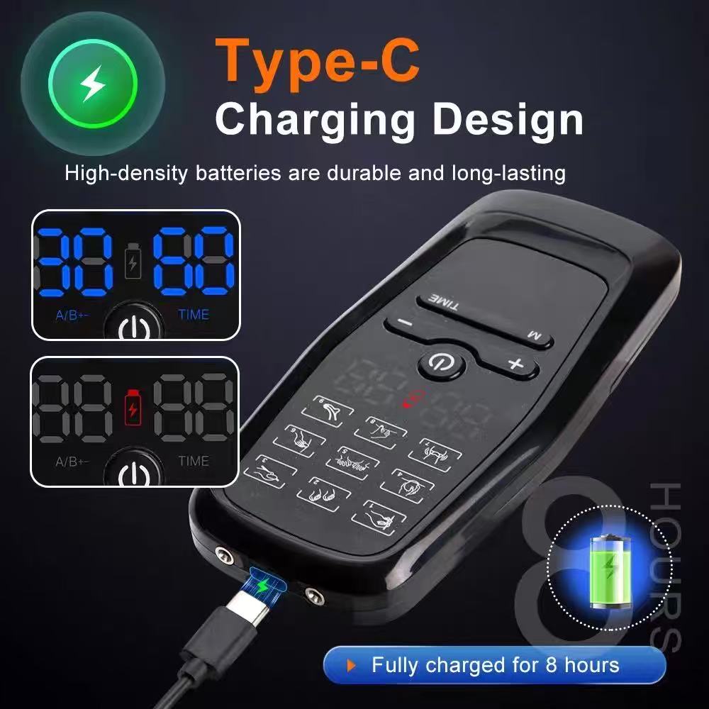 EMS Eletric Professional Muscle Stimulation USB Tens Massager Unit Machines Mini Full Body Massager 9 Modes