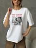 Thick White Oversized T-Shirt with Tosya Print