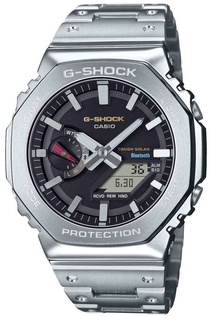 Casio G-Shock Watch (Official Japanese Product) Full Metal with Bluetooth, Tough Solar, GM-B2100SD-1CJF, Men's, Silver