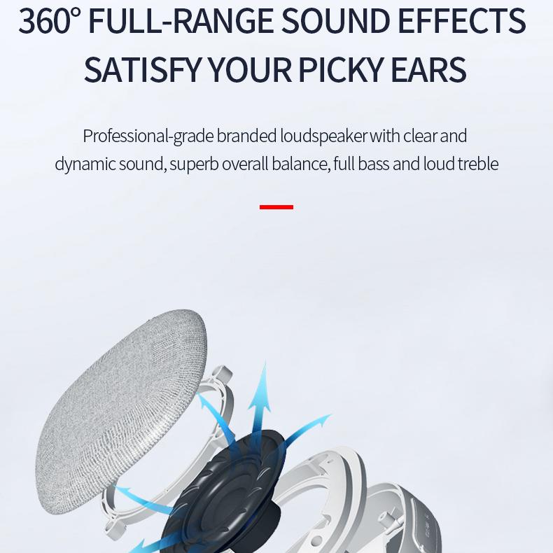 Rockmia EBS-303 5W Mini Portable Speaker Bluetooth 5.0 Fabric Mesh Subwoofer with Magnet Function Waterproof TF Card Player Soundbox Gift
