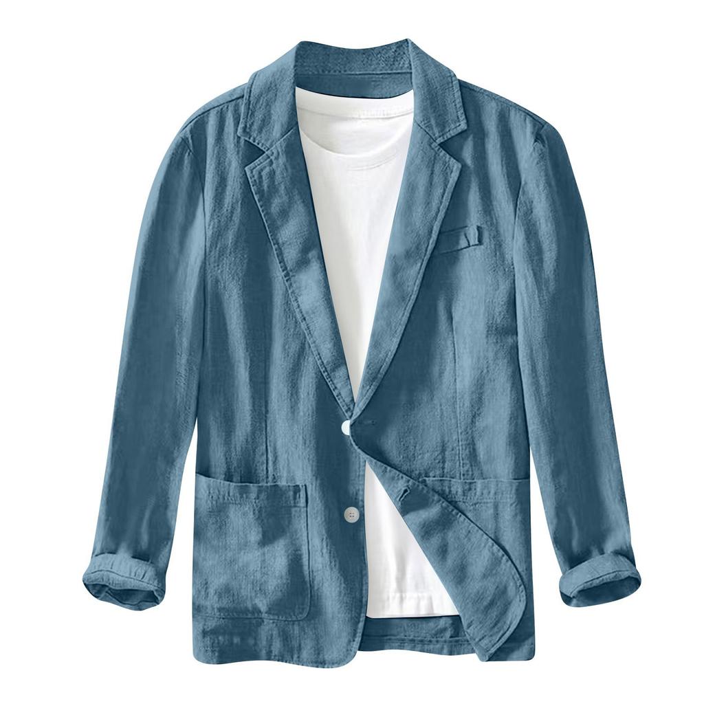 Men's Casual Fashion Jacket Solid Color Long Sleeve Jacket With Pockets