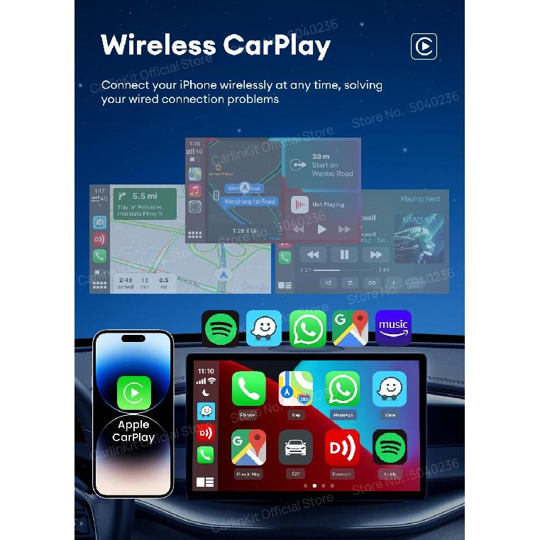 CarlinKit CCPA Wireless CarPlay For Android Car Radio Wireless Android Auto Wireless Auto Connect Mirrorlink Smart USB Adapter