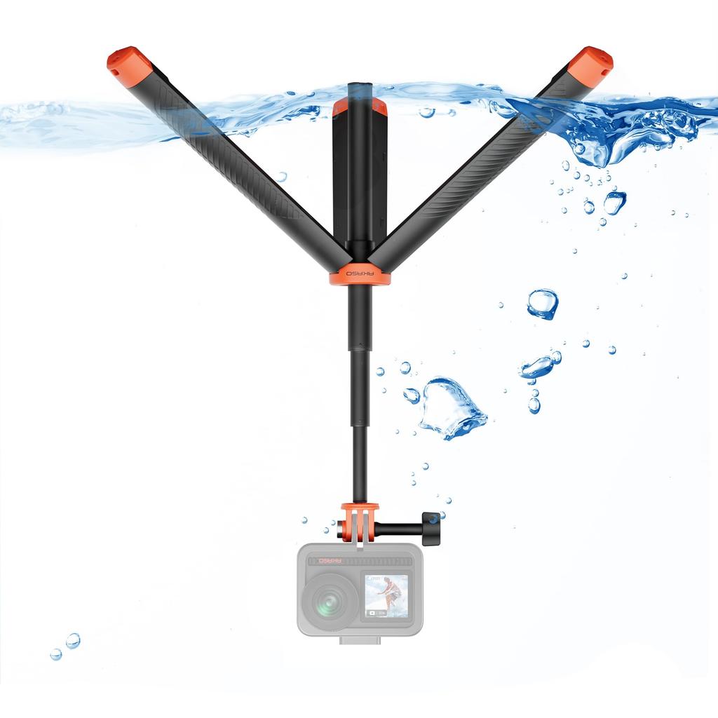 AKASO Floating Hand Waterproof Selfie Stick with Action Camera Buoyancy Stick for GoPro DJI Osmo Waterproof and Lightweight Grip, 4-in-1 Tripod,