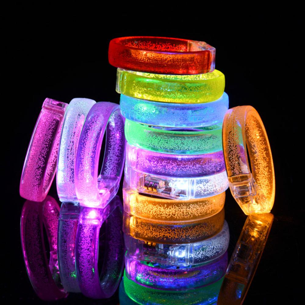 10Pcs Led Glow Bracelets Wristbands Glow In The Dark Party Supplies Neon Light Up Bracelet Wedding Party Decor