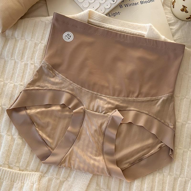 Plus Size Women's Thin Ice Silk High Waist Waist Waist Shape Long Crotch Panties