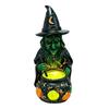 Creepy Haunted House Props Halloween Witch Cauldron Lamp Figurine, Resin Scary Witches Lighted-Up Realistic Craft Cauldron, Festival Supplies