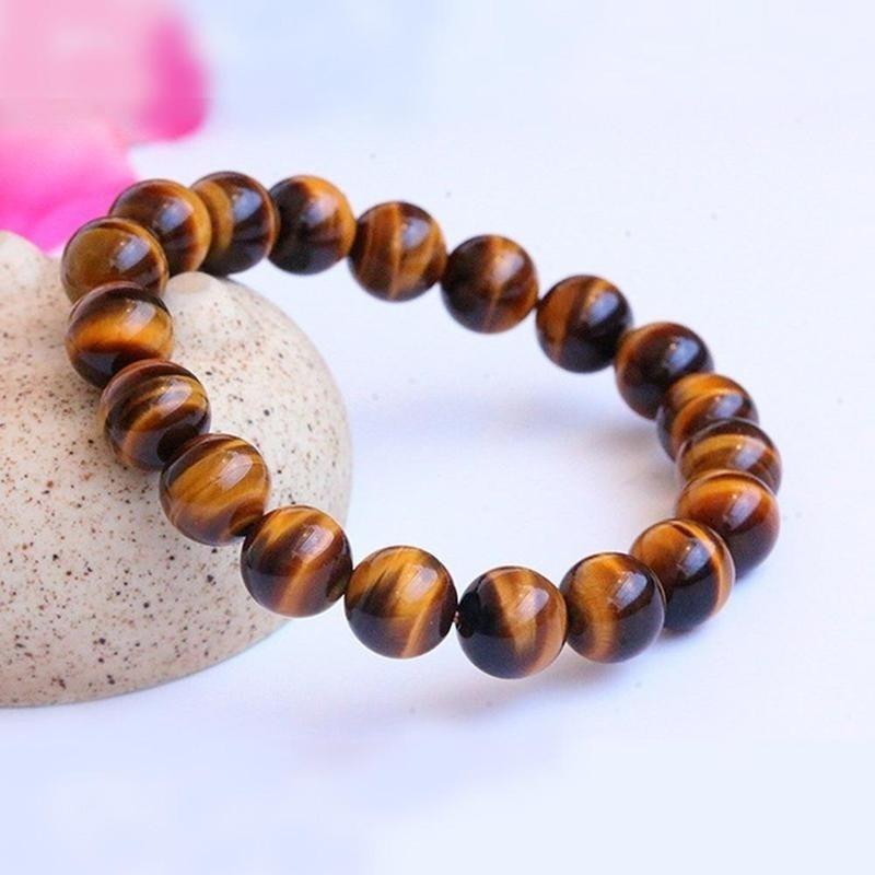 6mm White Howlite Crystal Beaded Stone Tiger Eye Bracelet for Women Men Jewelry
