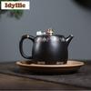 300ml Yixing Purple Clay Teapots Handmade Colour Enamels Pot Raw Ore Zhu Mud Reducing Roasting Kettle With Filter Zisha Tea Set