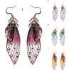 Colorful Butterflies Wing Shape Drop Earrings Women Simulation Rhinestone Dangle Hook Earrings Jewelry Accessory
