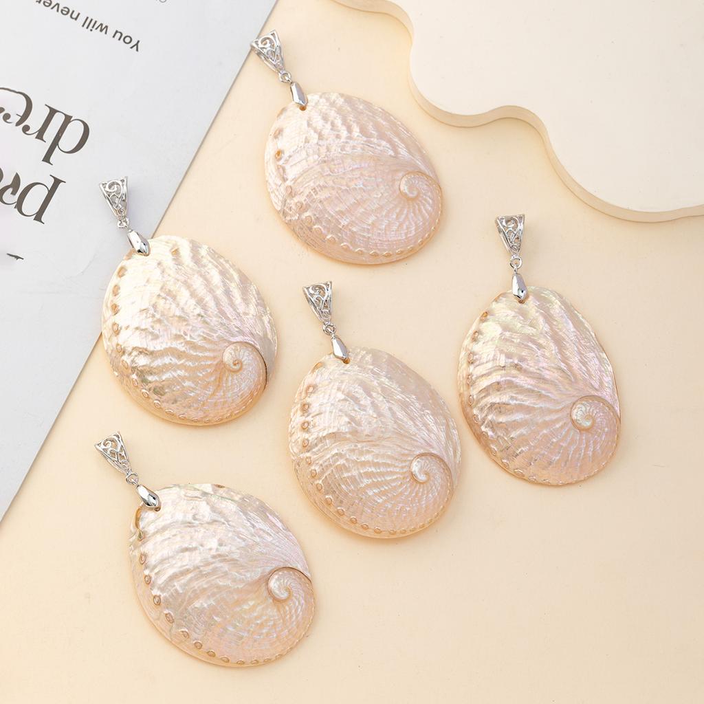 1Pc Beach Style Conch Shell Pendant Charms for DIY Women Men Necklace Keychains Accessories, Creative Jewelry Making Easter Christmas Gifts Crafts