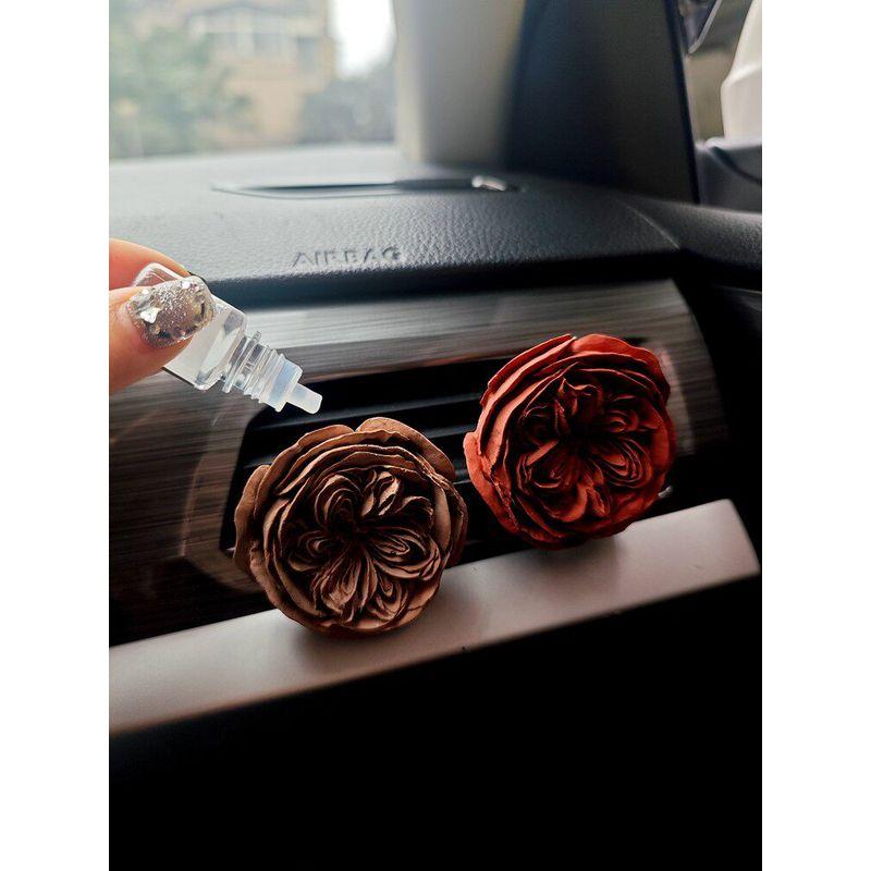Preserved Fresh Flower Austin Rose Fragrant Stone Car Air Outlet Aromatherapy Retro Fancy Ins Style Car Interior