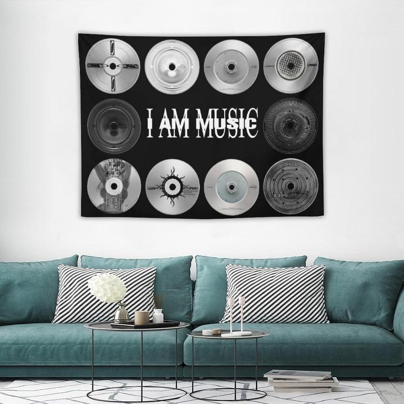 I Am Music Horizontal Tapestry Carti Die Lit Theme Wall Art for Bedroom Dorm Classroom Room Decor