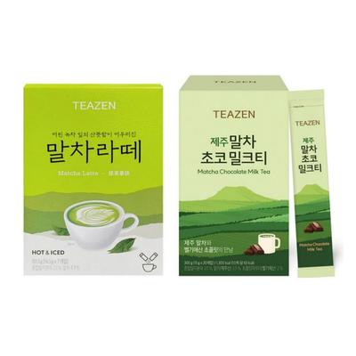 Teazen Jeju Match Latte 14,5g x 7 pk, Matcha Choco Melketé 15g x 20 pk