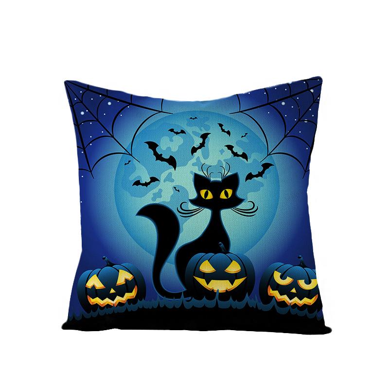 Halloween Pillowcase New Pumpkin Black Cat Series Sofa Cushion Waist Pillowcase Home