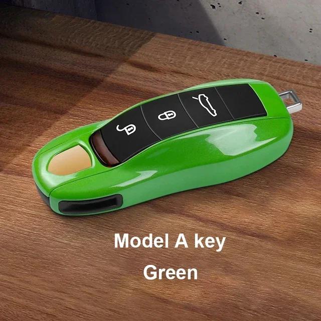 AABKV1 Solid Color ABS Car Key Case Cover Accessories For Porsche Panamera 2017 Cayenne 2018 2019 911 2020 2021 2022 2023 2024 Taycan