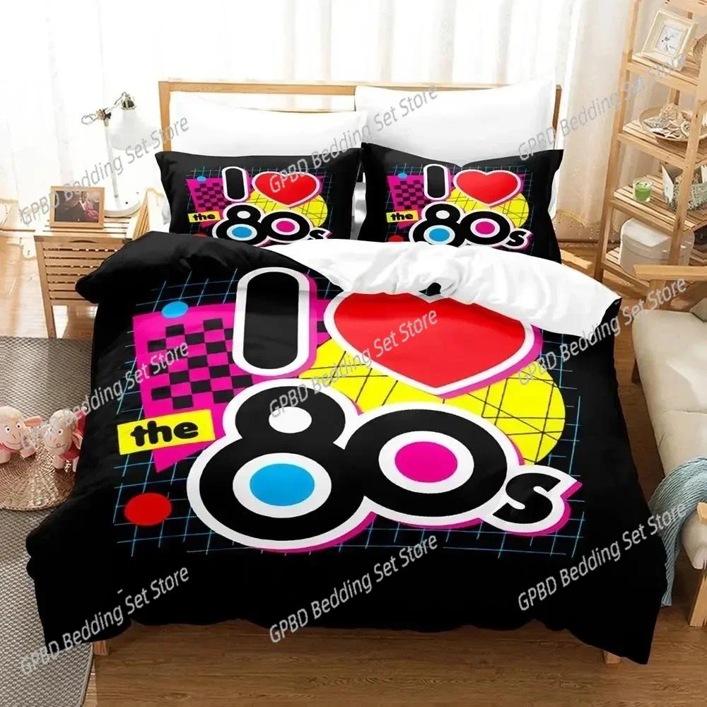 TV series I Love The 80s Logo Bedding Set Single Twin Double Queen King Cal King Size Bed Linen Set