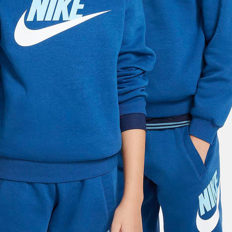 Nike Sportswear Club Fleece Logo Print Crewneck Sweatshirt Kids Tops Court-Blue FD2992-476