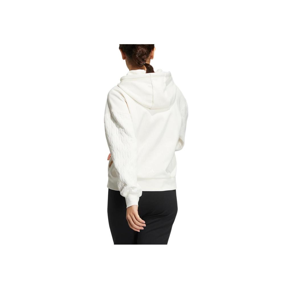 Adidas Essential Logo Embroidered Hoodie Women Tops White HM7104