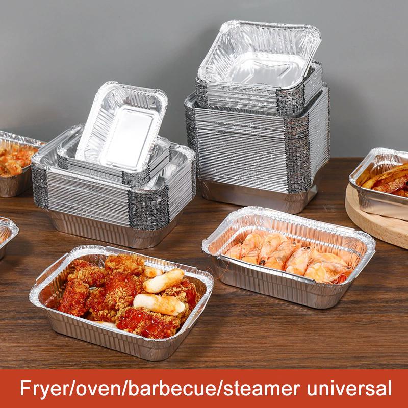 10/20/30/50 ks Hliníkové grilovací odkapávací misky s víčky pro grily na grilování, pečení 470 ml Grilovací odkapávací misky na tuk Kuchyňské náčiní