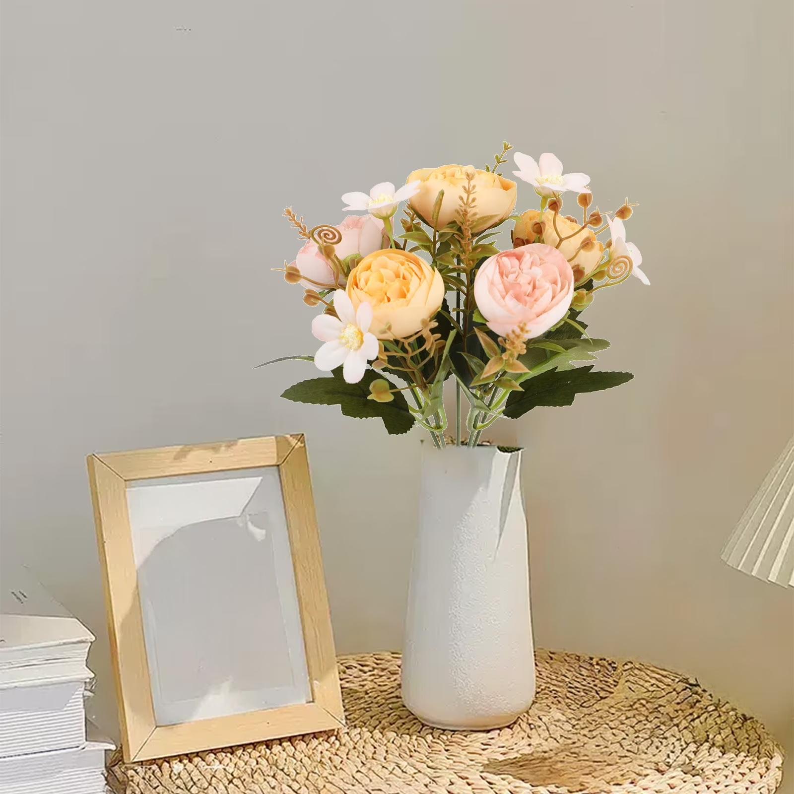 

Fake Roses, Artificial Flowers Realistic Silk Faux Rose With Stems For Wedding Decoration Anniversary Bridal Bouquet Floral Arrangement One Size
