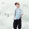 Boys' Summer Chinese Style Hanfu Short Sleeve Set