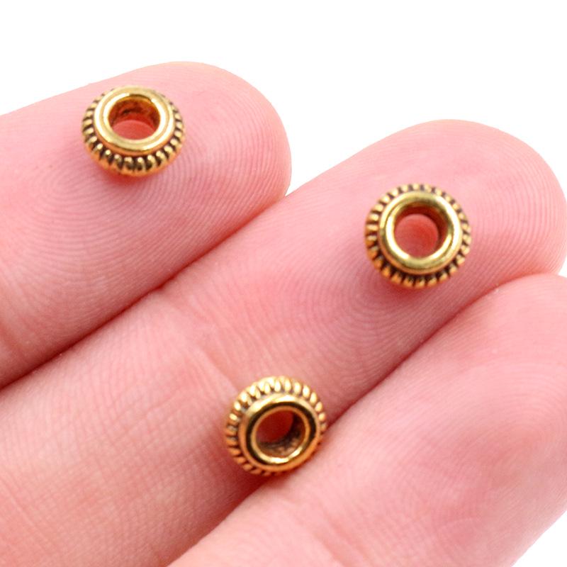 50pcs 5mm Wheel Spacer Beads, Alloy DIY Jewelry Accessories for Bracelets & Necklaces, 40g