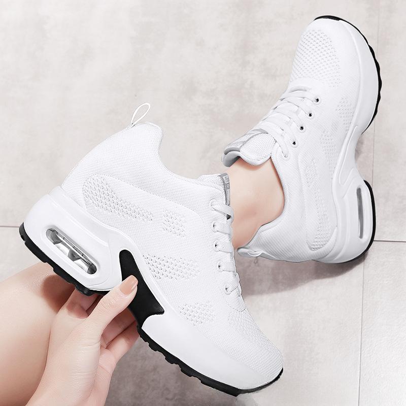 Inner Height-increasing Women's Sports Shoes New Mesh Breathable Little White Shoes Platform Shoes