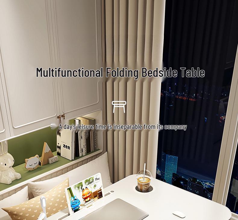 Foldable Bedside Desk Laptop Table: Student Dormitory Writing Desk & Small Table