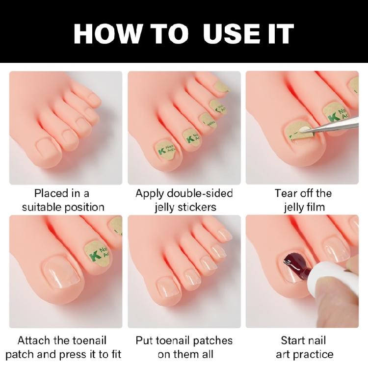 Übungs-Falsch-Trainingsfußmodell Maniküre-Zubehör Falsches Fußwerkzeug für Pediküre-Trainingsnägel