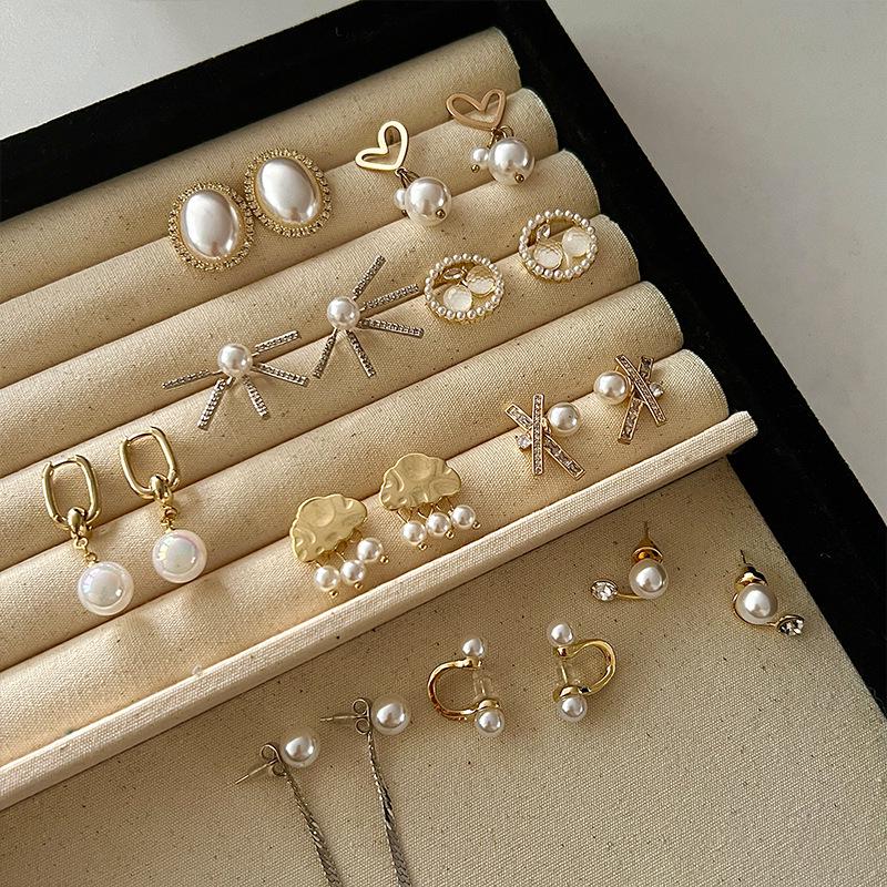 

2023 Trendy Retro Pearl Stud Earrings: Sparkly Niche Design for Women