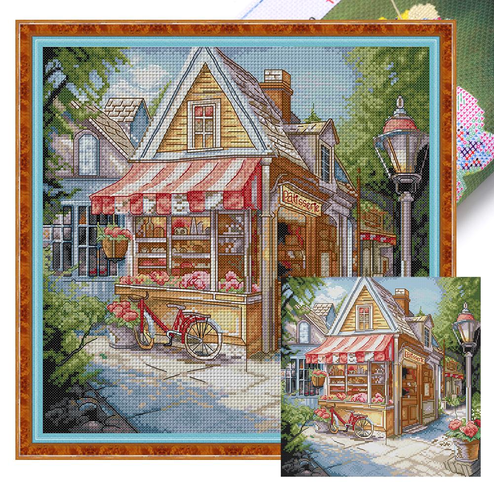 Full Embroidery Eco-cotton Thread 14CT Printed Landscape Cross Stitch Kit