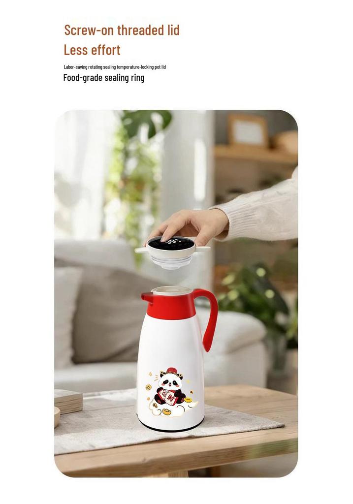 Large Capacity Insulated Thermos Flask with Glass Liner, 7-Hour Heat Preservation, Boiling Water Warming Pot, Hot Water Bottle for Home Use.