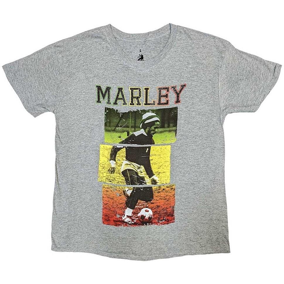 Bob Marley Football Text T-Shirt Grey S