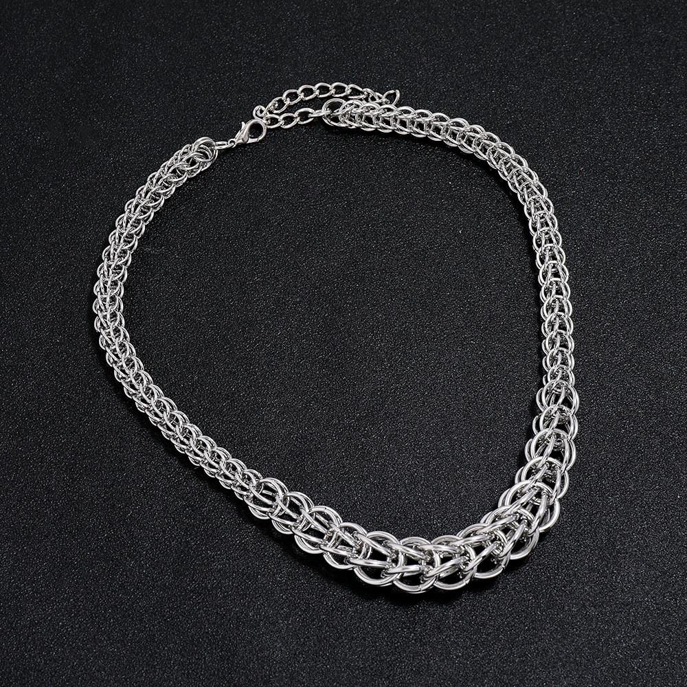 Summer Retro Steel Snake Chain Necklace With Multilayer Design For Artistic Fashion Enthusiasts