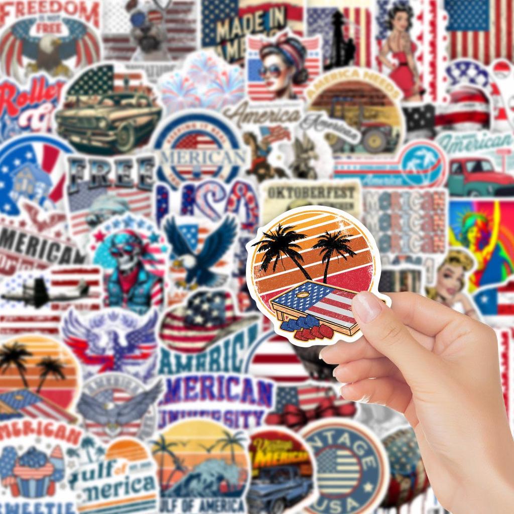 50 Amerikanische Retro Cartoon Wasserdichte Aufkleber für DIY Notizbücher & Gepäck