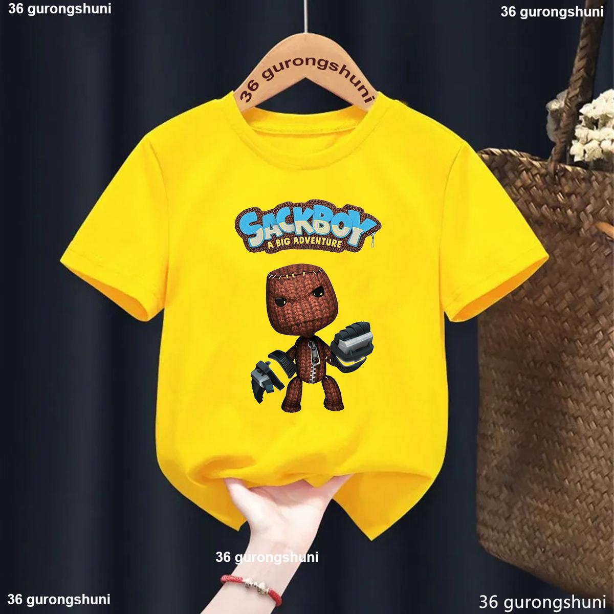 

Нова футболка для хлопчиків Смішна Відеогра Lbp Sackboy Мультяшний Принт Дитяча Футболка Модний Тренд Дитячий Одяг Літній З Круглим Вирізом Біла Сорочка Топ 150